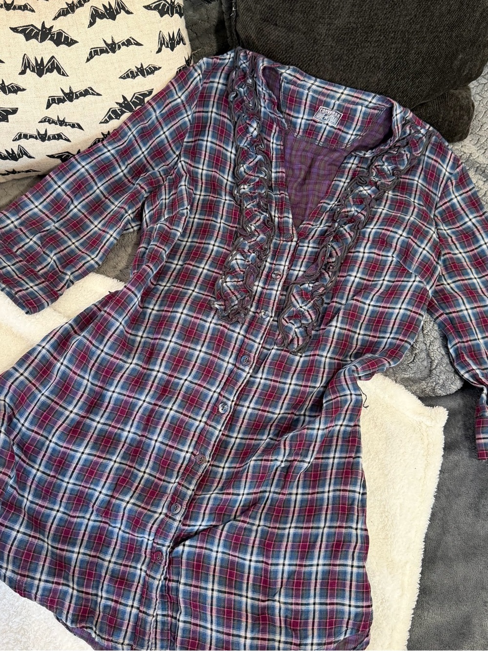 converse one star women’s plaid shirt ♡